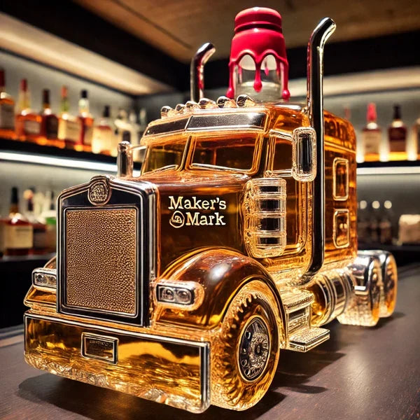 Glaskaraffe in Lkw-Form, 380 ml, Whisky-Dekanter, Barzubehör, Ausstellungsstück, Dekoration, Mancave-Geschenk | Sansoti