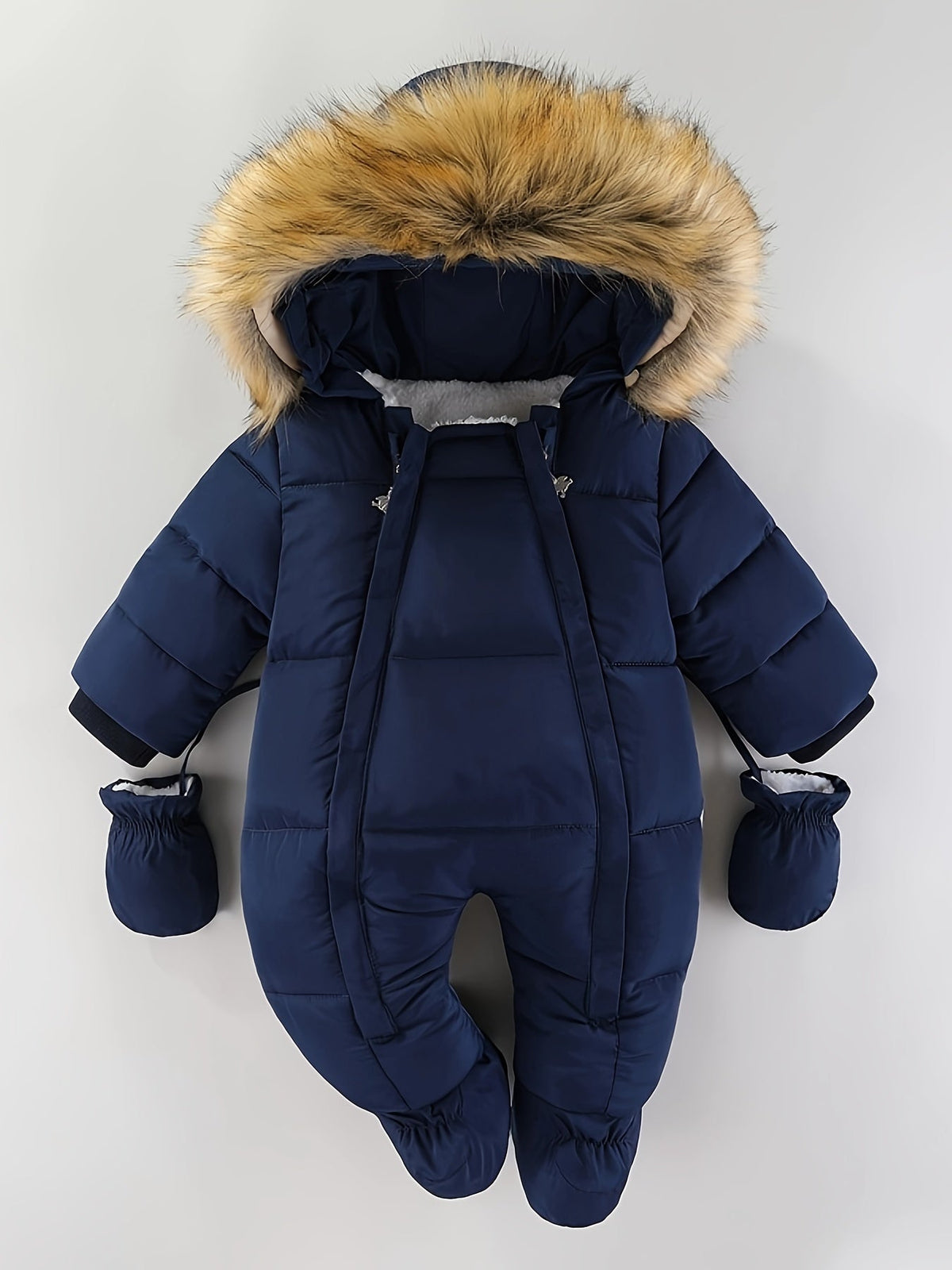 Baby Winterpakje met Capuchon en Kunstbont voor 0-12 Maanden | Sansoti