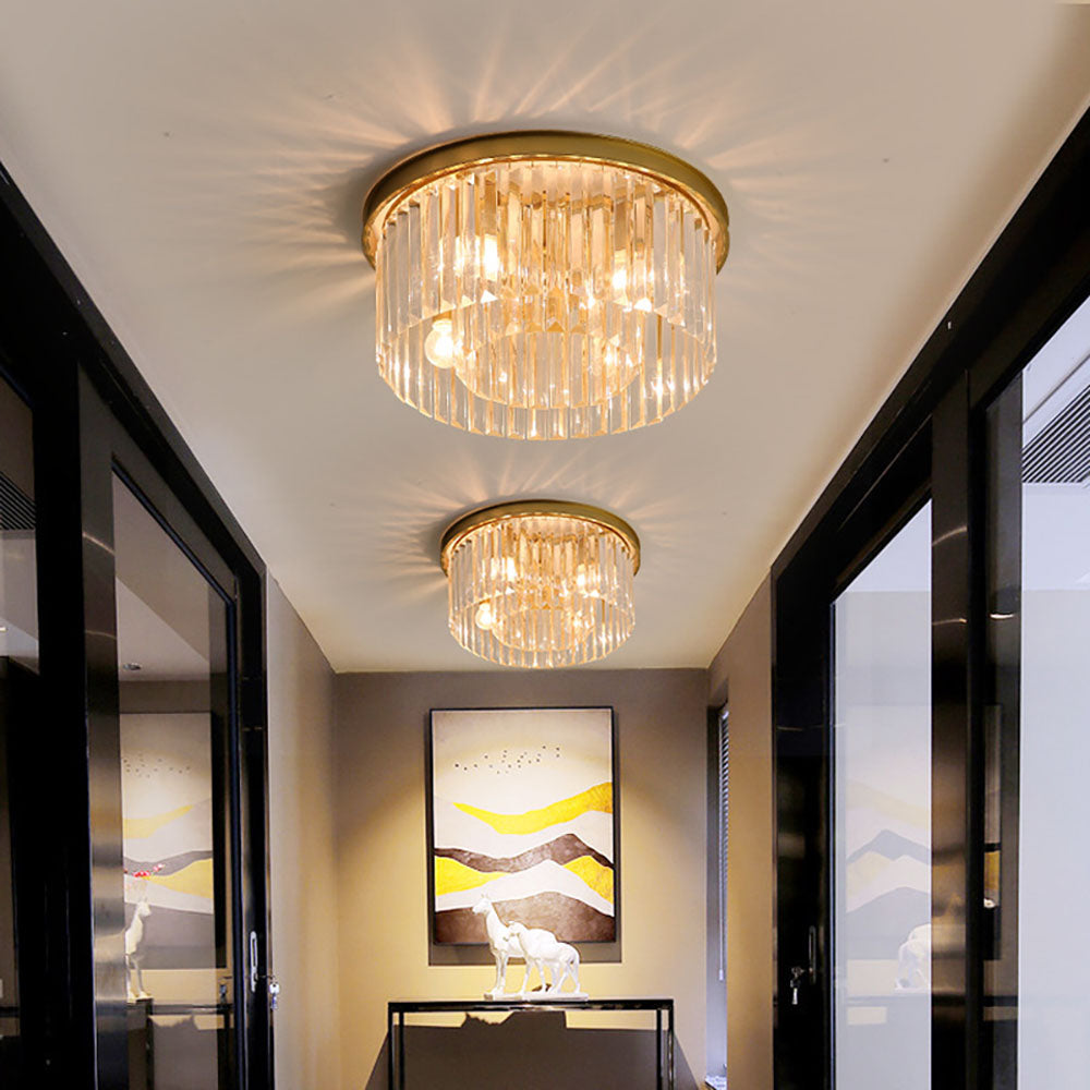 Ceiling lamp crystal 40 cm gold 4x E14 living room hallway bedroom luxury ceiling lighting modern crystal lamp | Sansoti