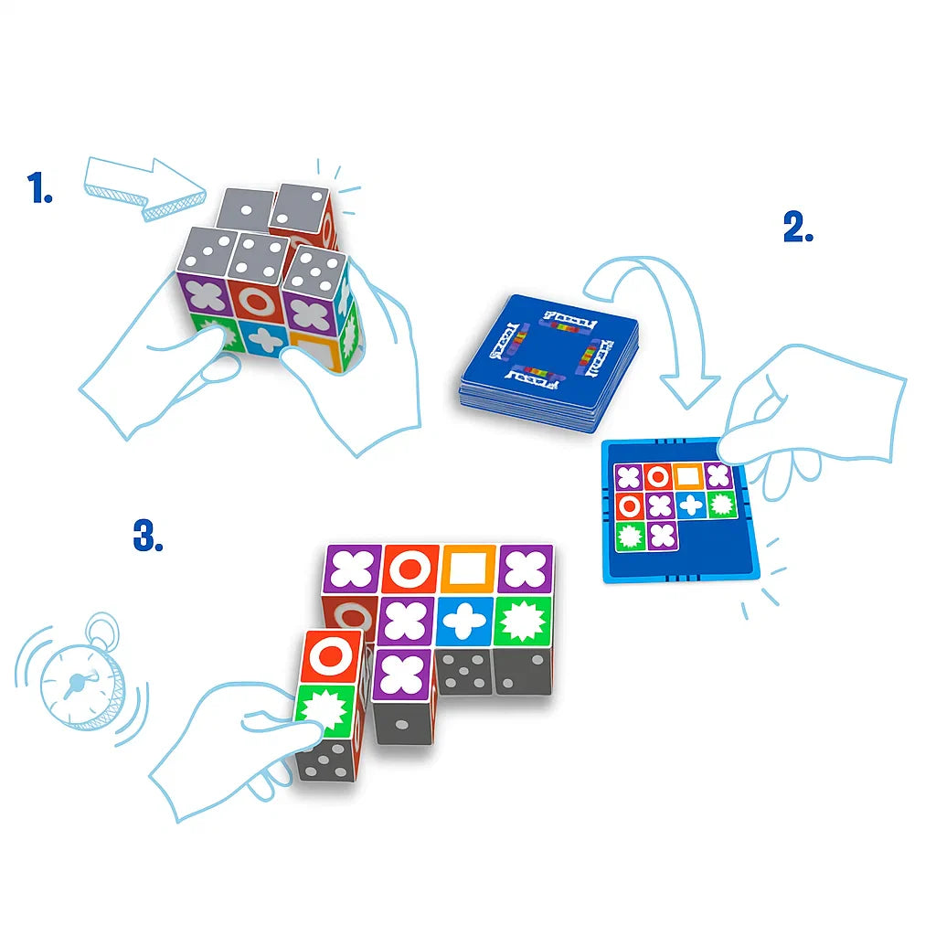 Logisches Gesellschaftsspiel Karton Kunststoff 20x20x6cm Kinder Erwachsene Konzentration Reaktion Mustererkennung Familienspiel Denkspiel | Sansoti