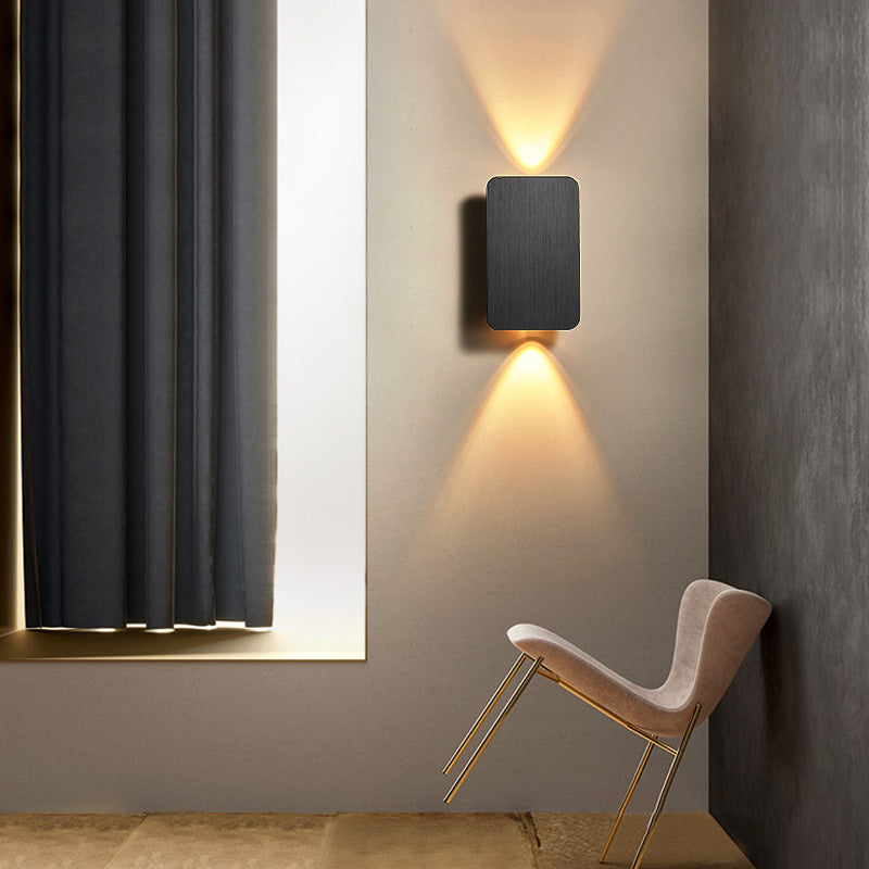 Rechteckige Wandleuchte Metall LED für Schlafzimmer Wohnzimmer Warmes Licht Moderne Innenbeleuchtung Design | Sansoti