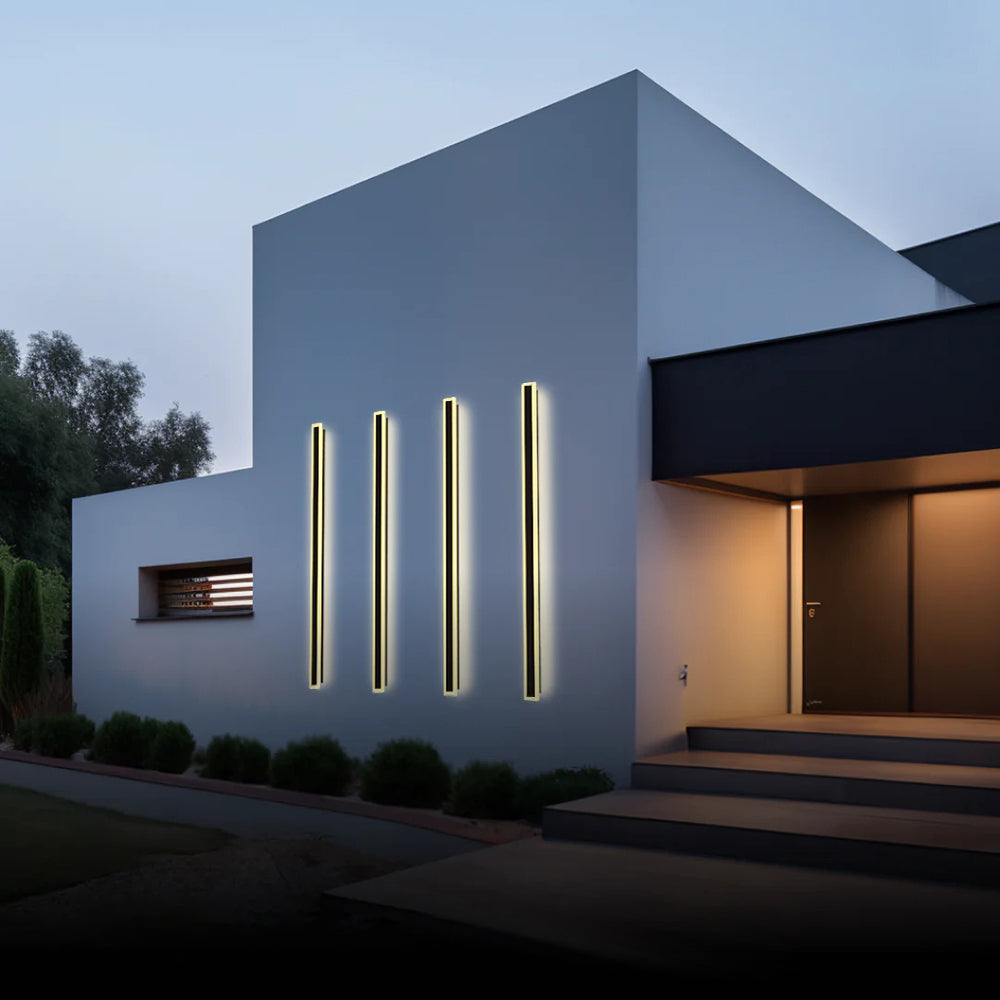 LED Outdoor Wall Light Black Metal 30-200cm Waterproof IP65 Linear Design for Garden, Hallway and Patio Lighting | Sansoti