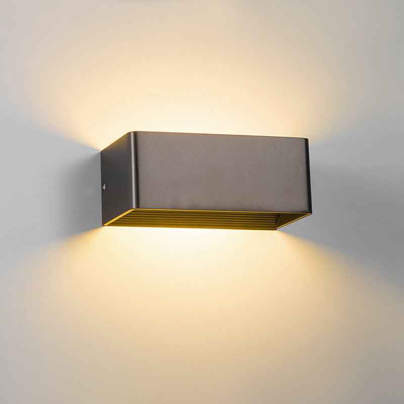 Cubbon Wandlamp LED Aluminium Acryl Zwart/Wit Wandverlichting Binnen Modern Up Down Designlamp Slaapkamer Hal | Sansoti