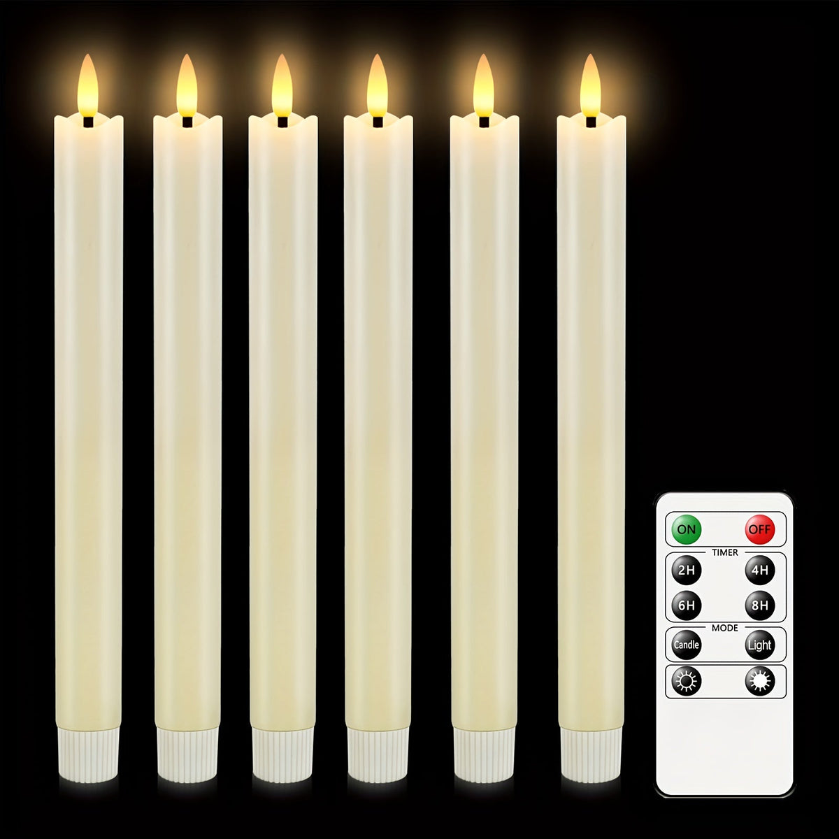 LED Cone Candles with Remote Control – Flameless Ivory Candles for Atmospheric Table Decoration | Sansoti