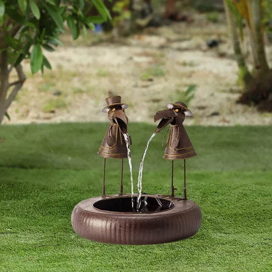 Wasserbrunnen Tierfigur Polyresin mit Pumpe Garten Terrasse Außenbereich | Sansoti