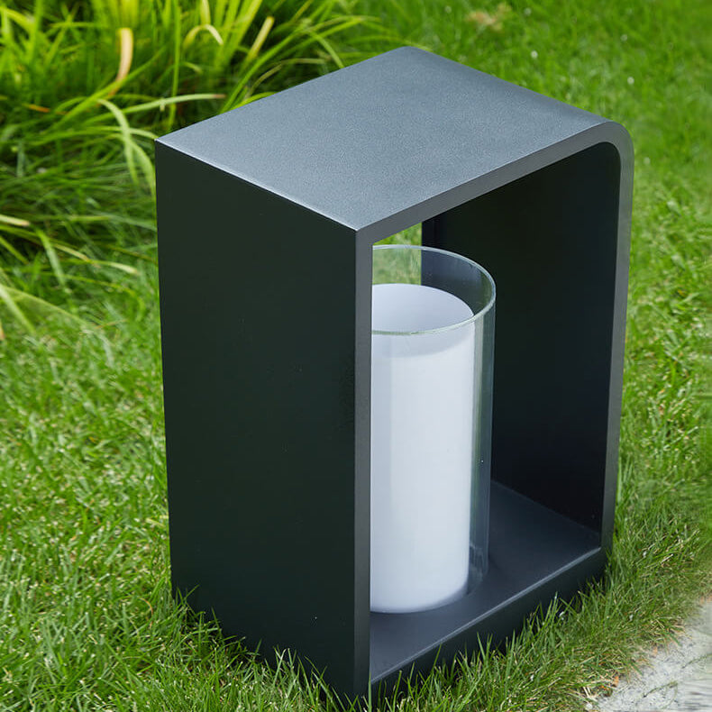 LED-Gartenlampe für draußen – quadratische moderne Außenlampe mit warmem Licht | Sansoti