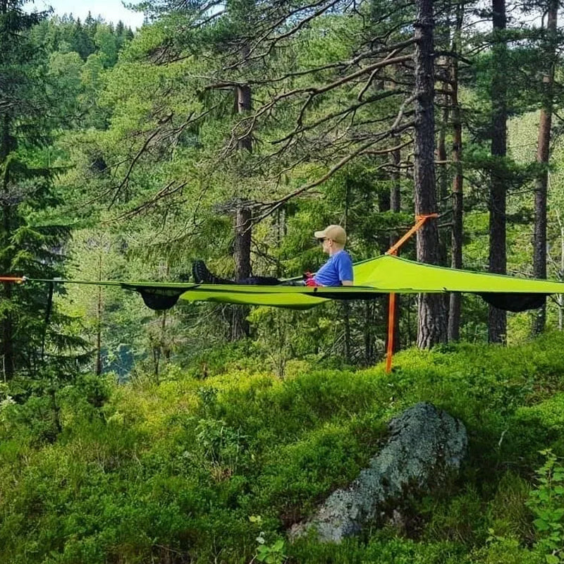 Triangular Hammock for Multiple People Nylon Camping Hammock with 3-Point Suspension System Outdoor Hammock for Families and Group Outings | Sansoti