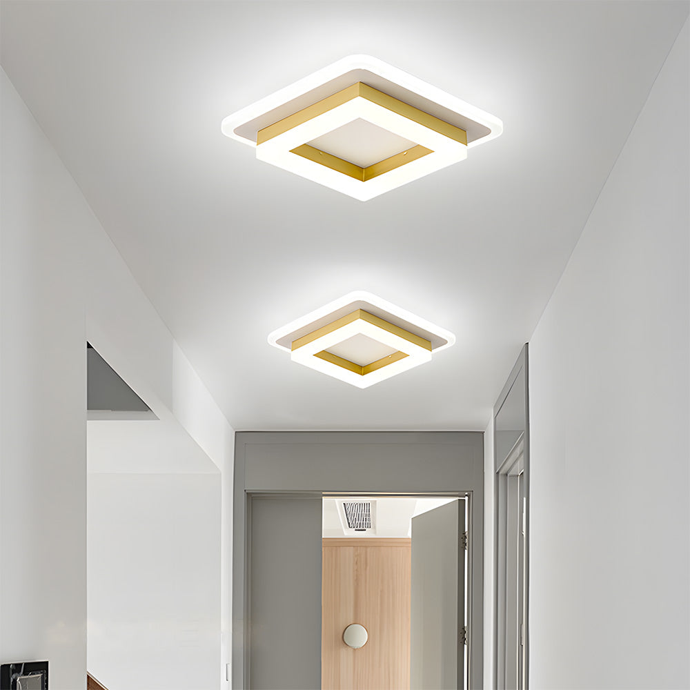 Square LED ceiling lamp 1920 lumens black white bedroom hallway living room modern ceiling light geometric design indoor lighting | Sansoti