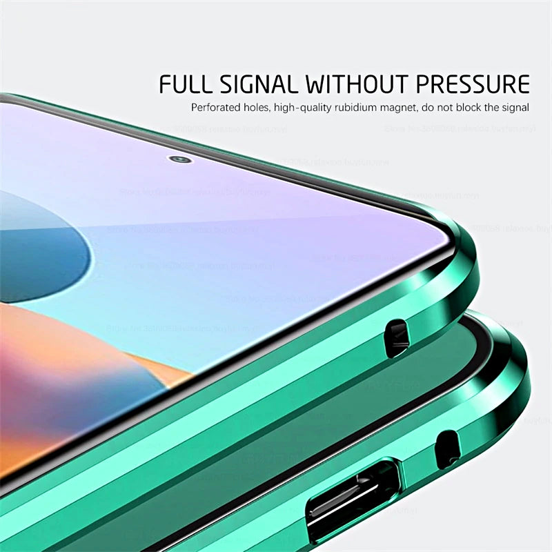 Coque de téléphone magnétique double face en verre trempé pour modèles Galaxy | Sansoti