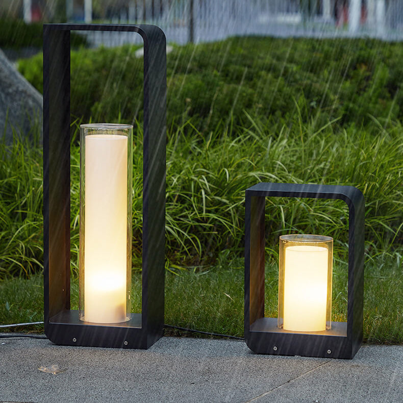 LED-Gartenlampe für draußen – quadratische moderne Außenlampe mit warmem Licht | Sansoti