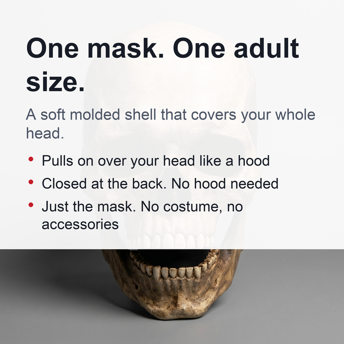 Moving Skull Mask with Movable Jaw - Halloween Full-Head Skeleton Horror Costume Decoration | Sansoti