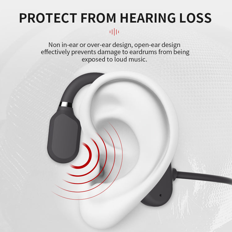 Casque à conduction osseuse Bluetooth, résistant à l’eau, pour le sport, la course et le fitness, mains libres, protection auditive | Sansoti