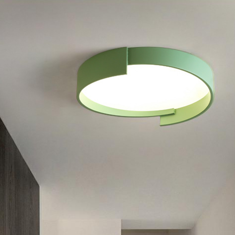 Doppelte LED-Deckenleuchte mit runder Metalloberfläche, moderne dimmbare Beleuchtung, Weiß, Grau, Grün, Gold, Wohnzimmer | Sansoti