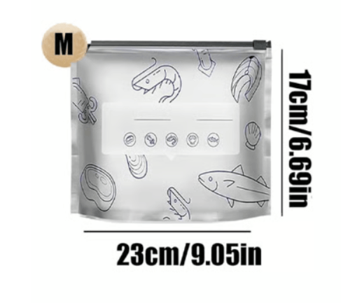 Wiederverwendbare Frischhaltebeutel mit Reißverschluss, Aluminiumfolie, 200x waschbar | Sansoti