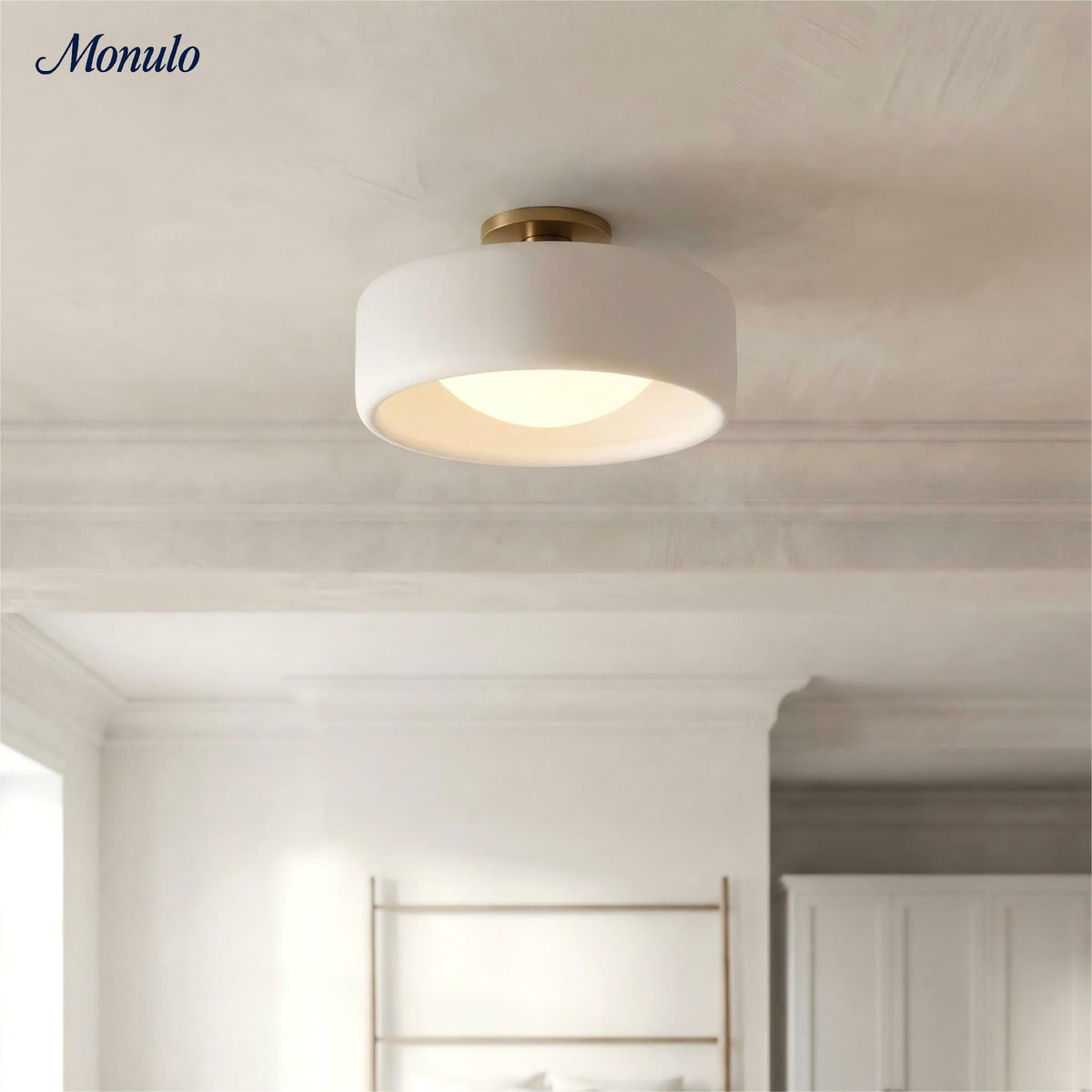 Porcelain Ceiling Lamp Round Modern – Soft Ambient Lighting for Hall Office Kitchen | Sansoti