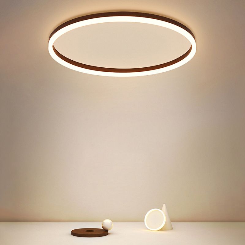 Modern Ring-Shaped LED Ceiling Light Black Metal Design Living Room Bedroom Dimmable Color Temperature | Sansoti
