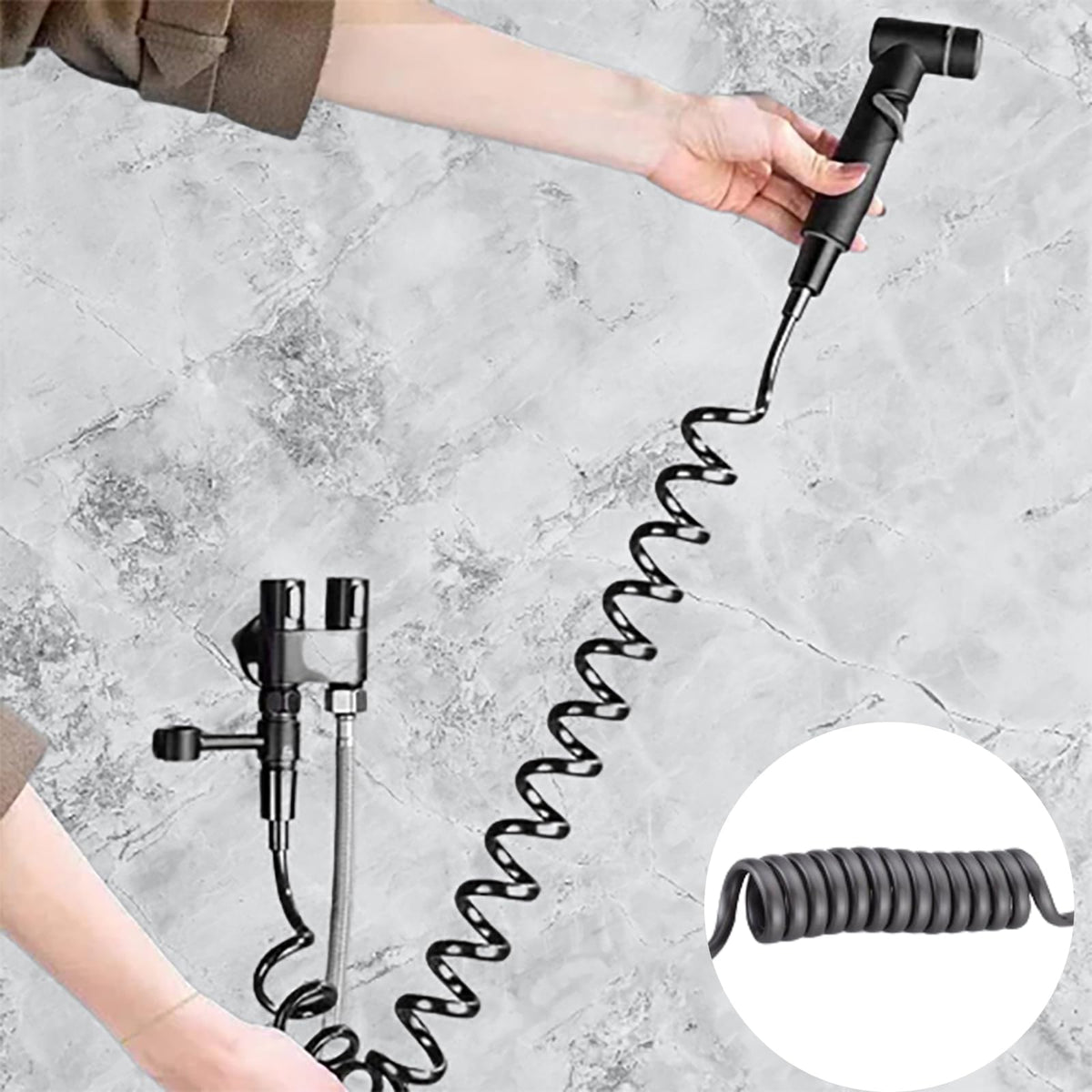 Toiletdouche met Drukregelaar en Antislip Handgreep RVS Handheld Bidet Spray voor Optimale Toilethygiëne | Sansoti