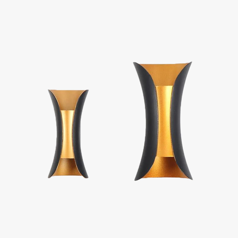 Zewnętrzny kinkiet metalowy, czarno-biały, LED, nowoczesny design, ogród, taras, wejście, elewacja, nastrojowy | Sansoti