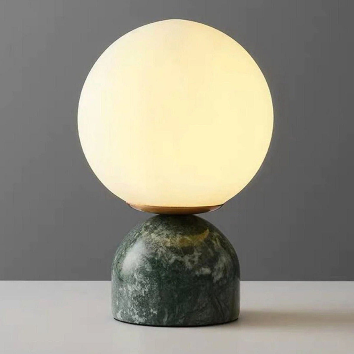 Marble Table Lamp with Glass Globe – Scandinavian Design for Atmospheric Accent Lighting | Sansoti