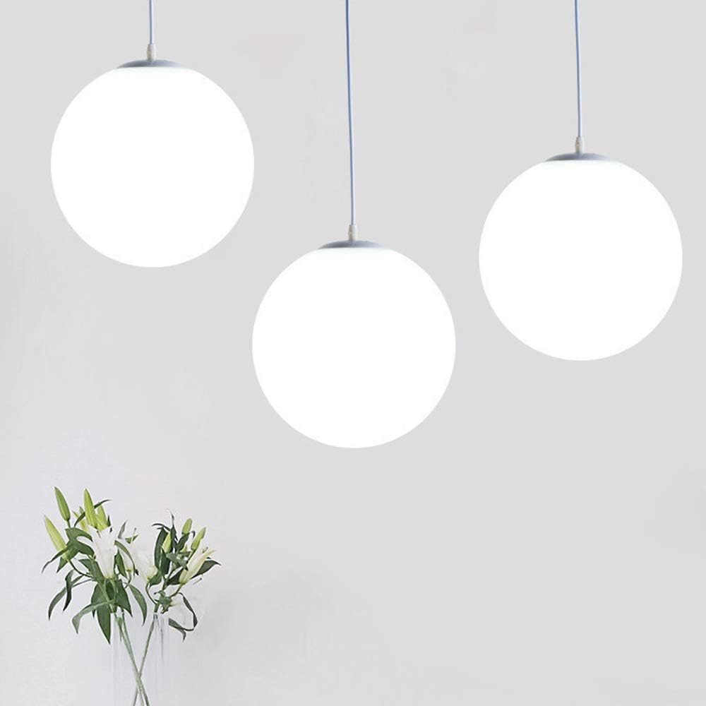 Pendant Lamp Glass Globe E27 White Dining Table Kitchen Living Room Modern Lighting Round Pendant Lamp Minimalist Interior | Sansoti