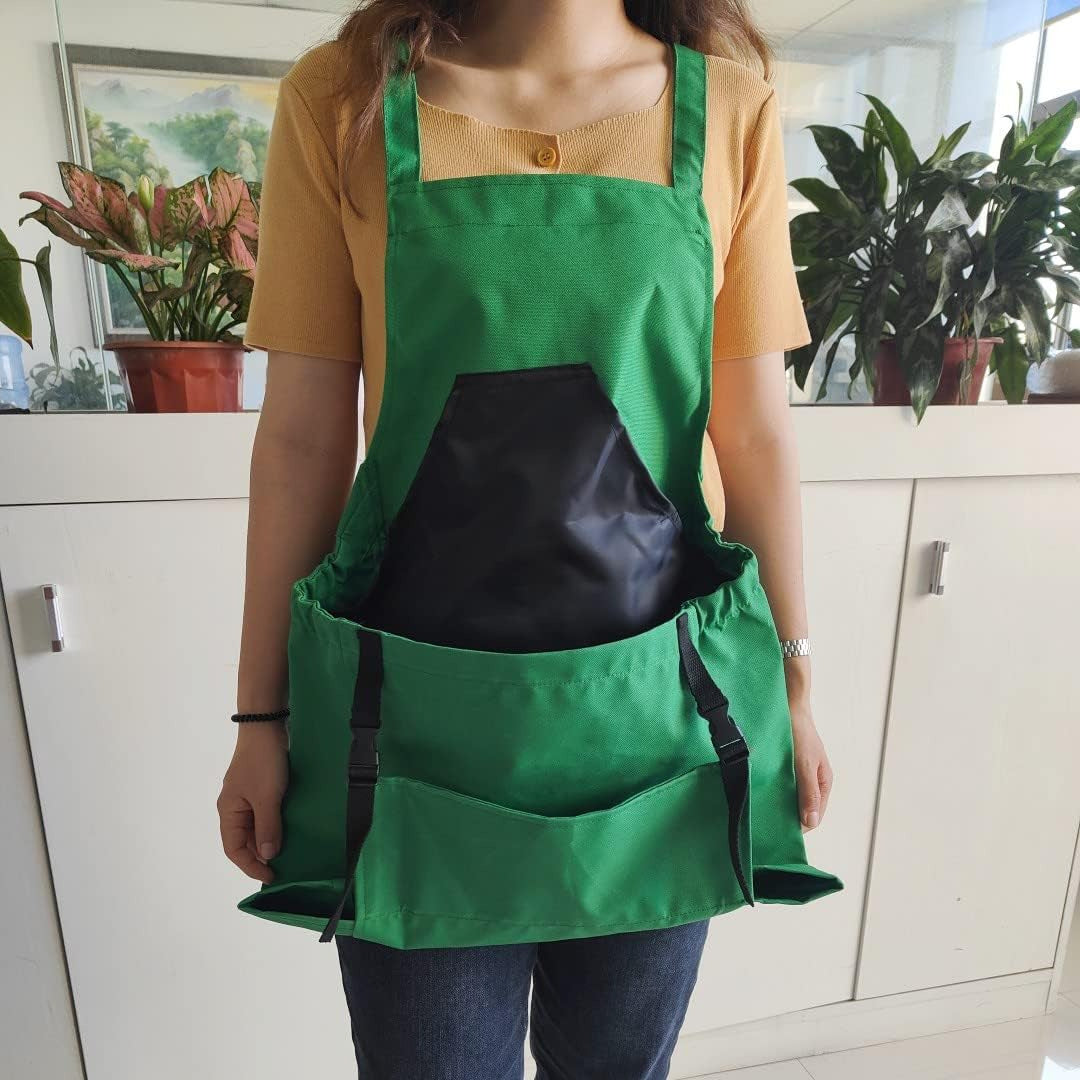 Water-Repellent Gardening Apron with Adjustable Straps and Large Pockets for Vegetable Gardening and DIY | Sansoti