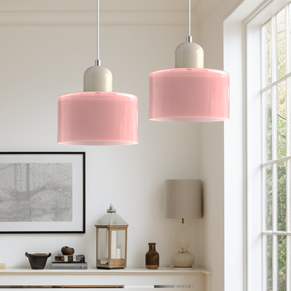 Glas-Hängelampe im Bauhaus-Stil mit handgewebtem Finish für Esszimmer und Wohnzimmer | Sansoti