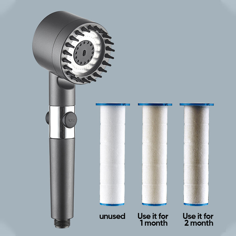 Showerhead Mount 3 Adjustable Settings Pressure-Boosting Handheld Water-Saving Chrome Bathroom Shower | Sansoti