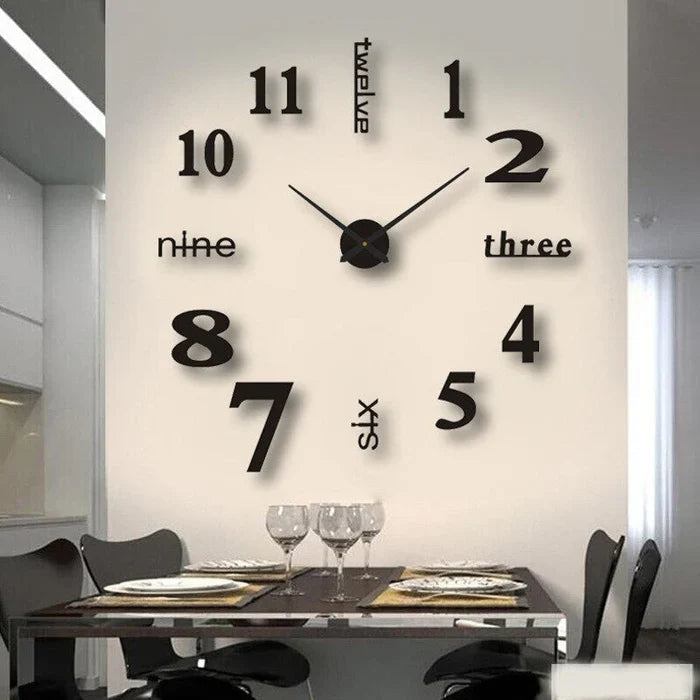 Silent Round Wall Clock 30-130cm Quartz Movement Scandinavian Design Home Decor Living Room Interior | Sansoti