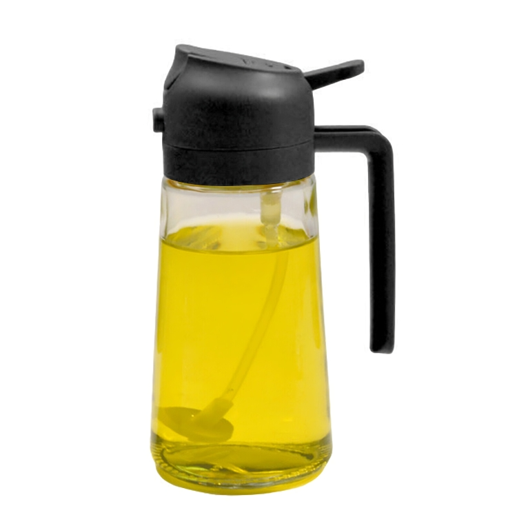 Oil Spray Bottle with Sprayer 470ml Green Yellow White Black Kitchen Cooking Healthy Baking Grilling Olive Oil Dosing Saves Oil | Sansoti
