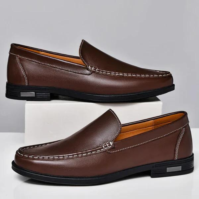 Herren-Loafer aus echtem Leder zum Hineinschlüpfen, Schwarz, Braun, Grau, Blau, klassisch, geschäftlich, leger, elegant und bequem | Sansoti