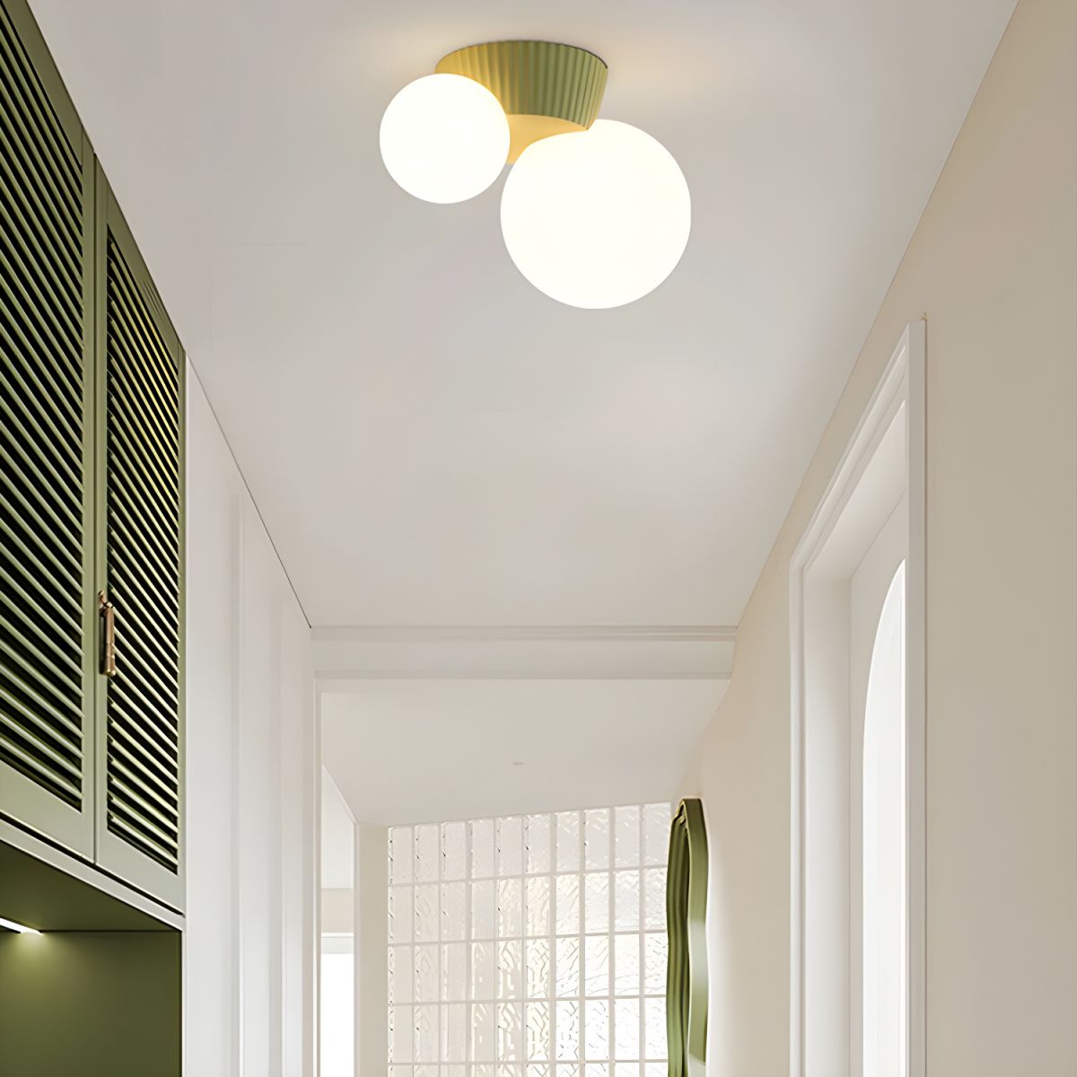 Modern Ceiling Lamp with Double Globes – Stylish Scandinavian Wall Lighting for Living Room and Bedroom | Sansoti
