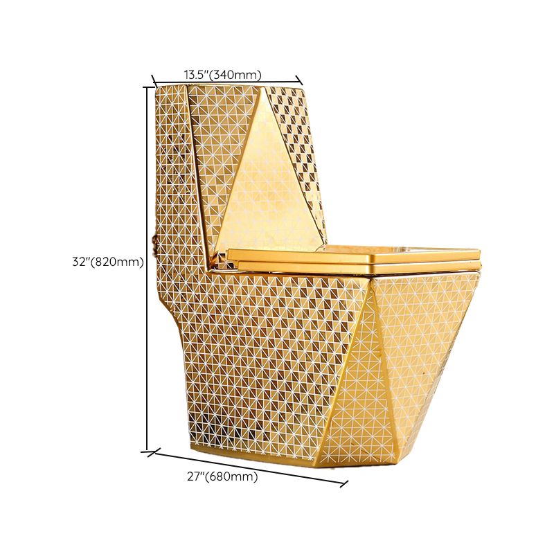 Einteiliges Stand-WC Goldfarben Keramisches Klosett für Moderne Badezimmer | Sansoti