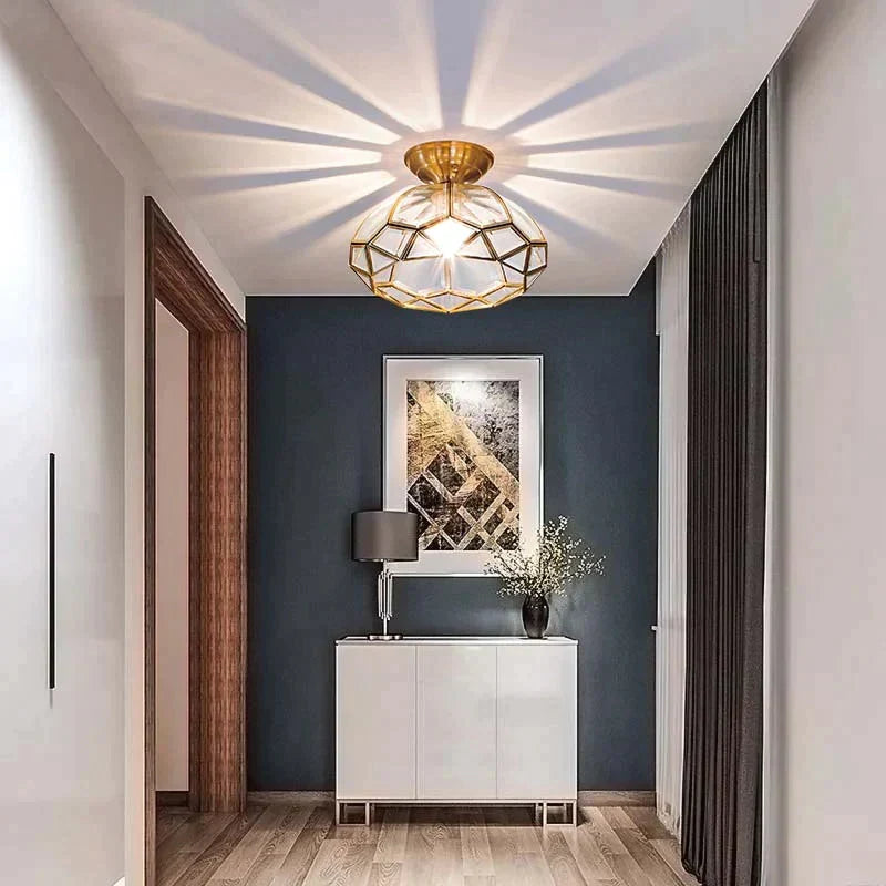 Copper Ceiling Light Minimalist Design Hallway Bedroom Living Room LED Lighting Surface-Mounted E27 | Sansoti