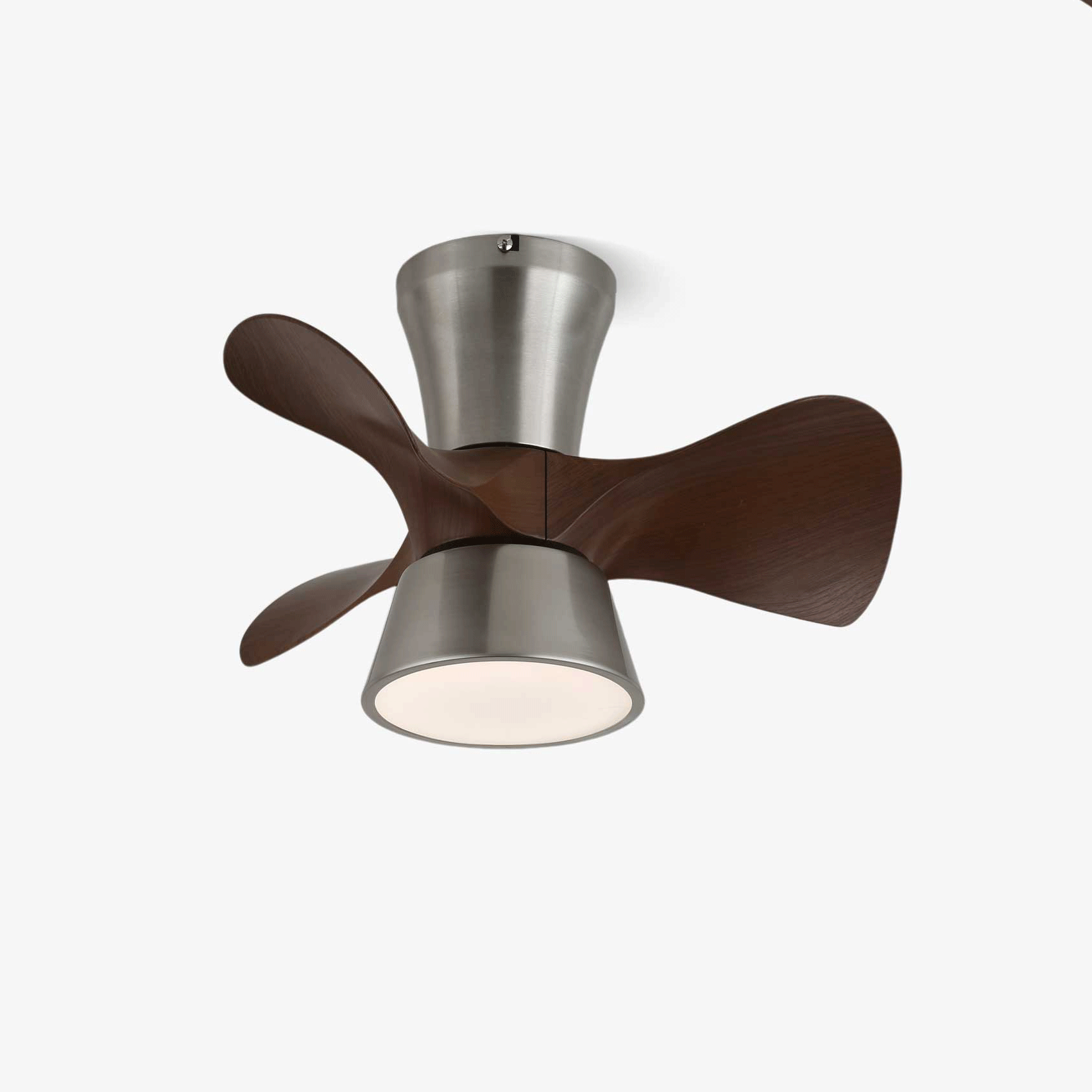 Moderner Deckenventilator mit Beleuchtung und Holzflügeln – 3 Geschwindigkeiten & Fernbedienung 55cm | Sansoti