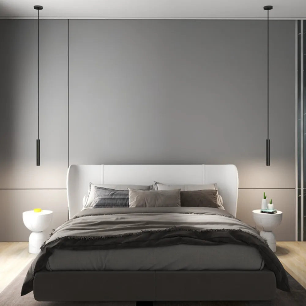 Pendelleuchte Metall Schwarz Lineares Design LED Dimmbar 3 Lichtstufen Modern Wohnzimmer Schlafzimmer Esszimmer | Sansoti
