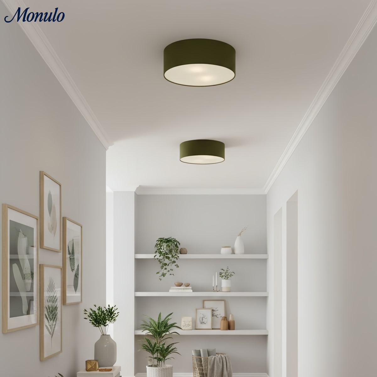 Ceiling Lamp with Linen Shade – Drum Shape Ø30/45cm – Modern Scandinavian Design – Elegant Lighting for Living Room Bedroom Dining Room | Sansoti