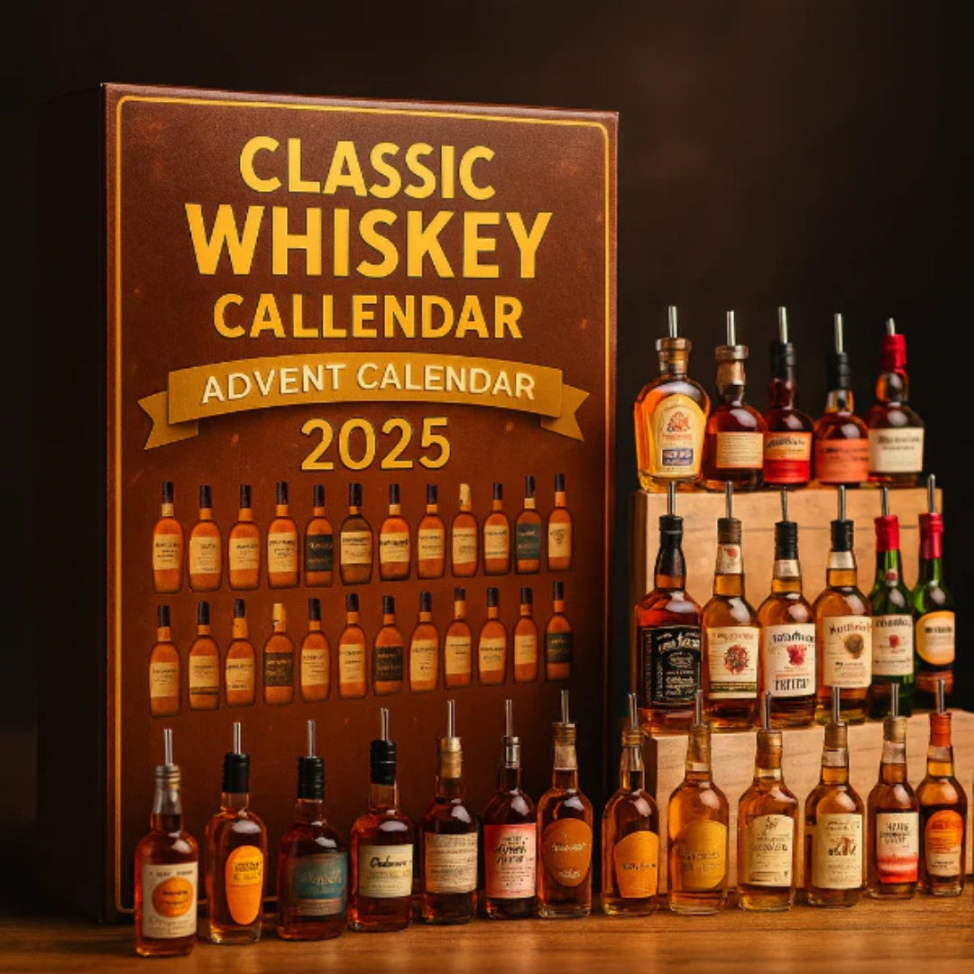 Calendario de Adviento con 24 mini adornos navideños colgantes, tema de licores, decoración festiva, caja de colección para el árbol de Navidad | Sansoti