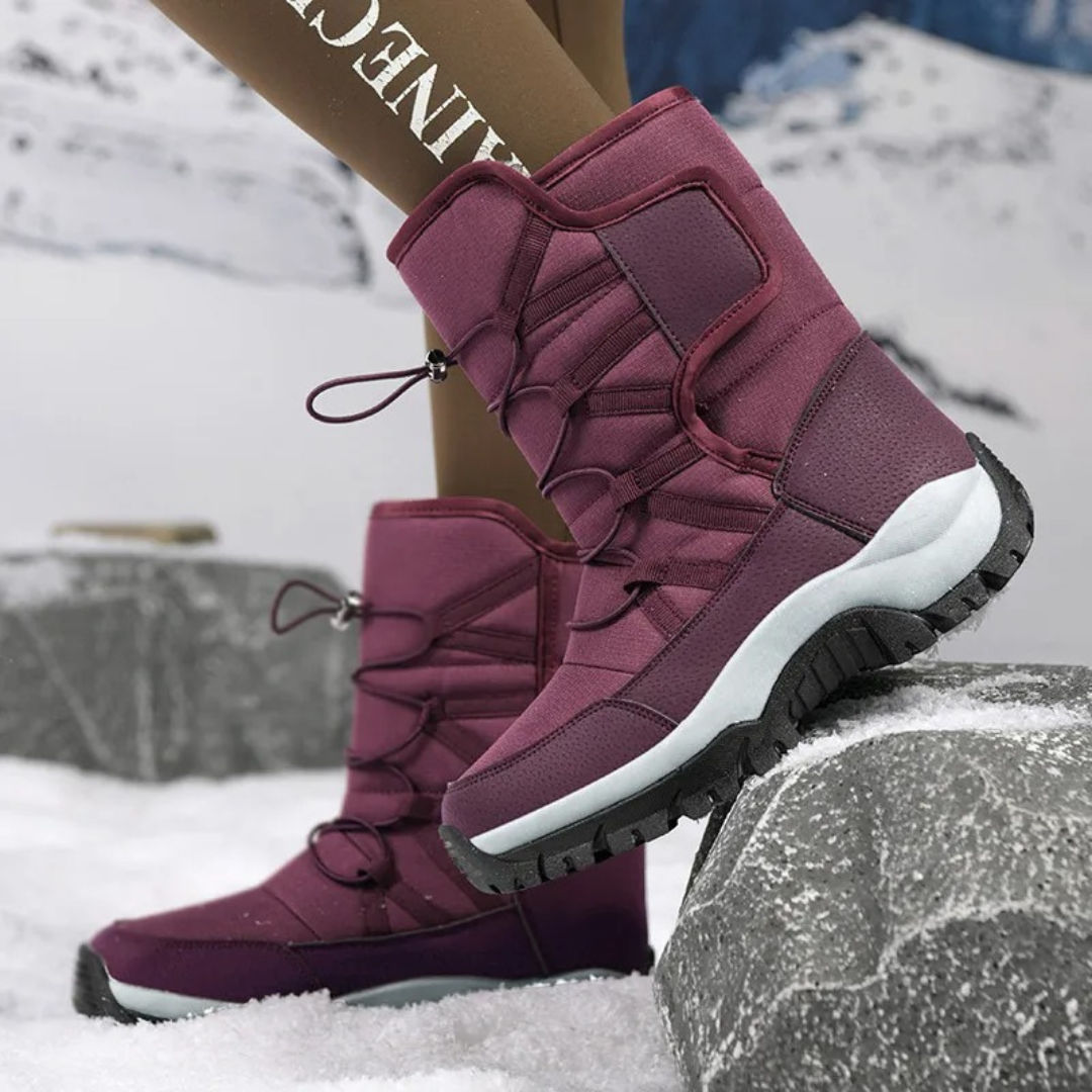 Gefütterte wasserdichte Winterstiefel für Damen und Herren, rutschfest, Schneestiefel, knöchelhoch, elastisch, Wanderschuhe, warm | Sansoti