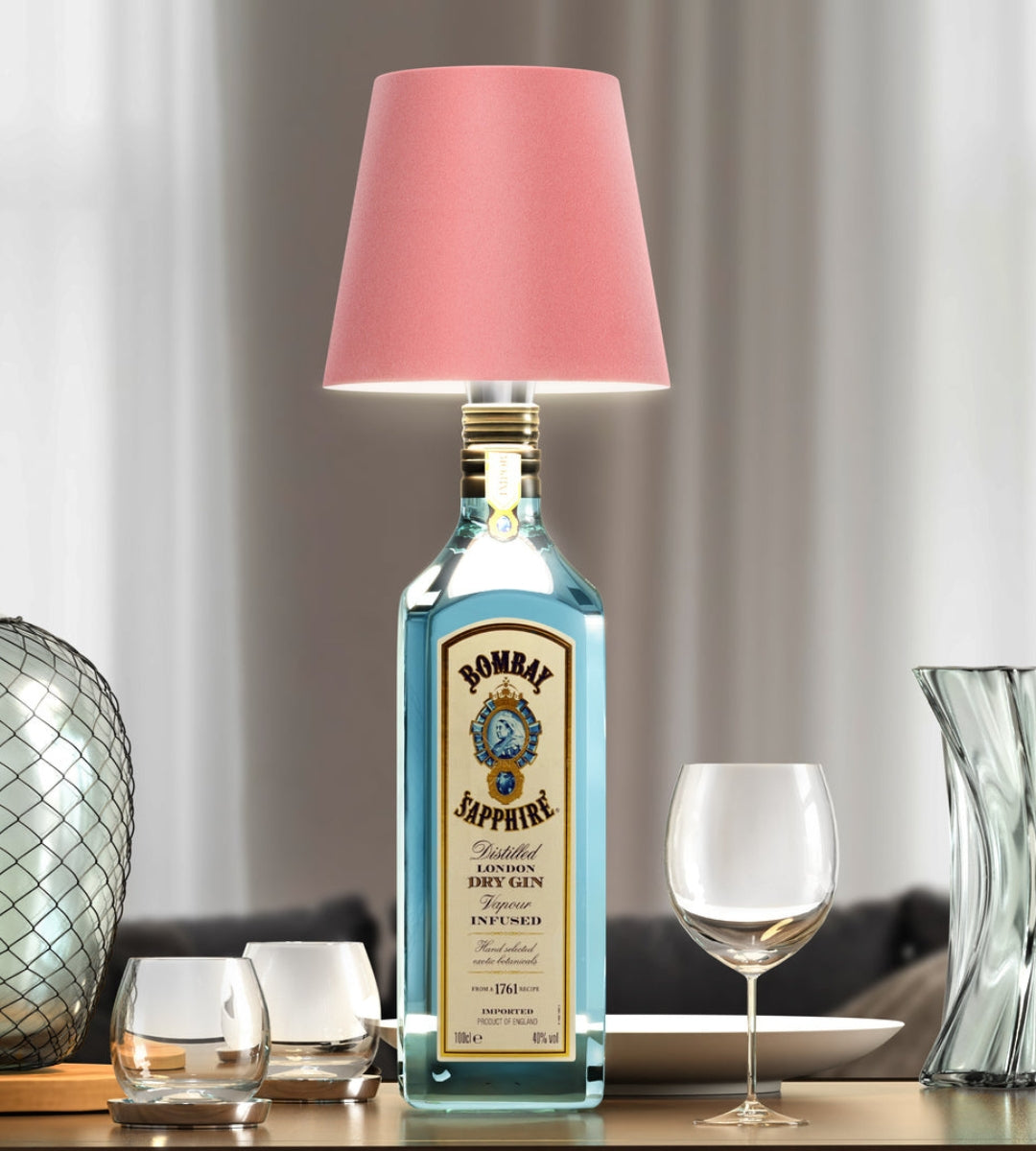 Lámpara para botella LED recargable de aluminio, lámpara de mesa para botella de vino, luz cálida | Sansoti