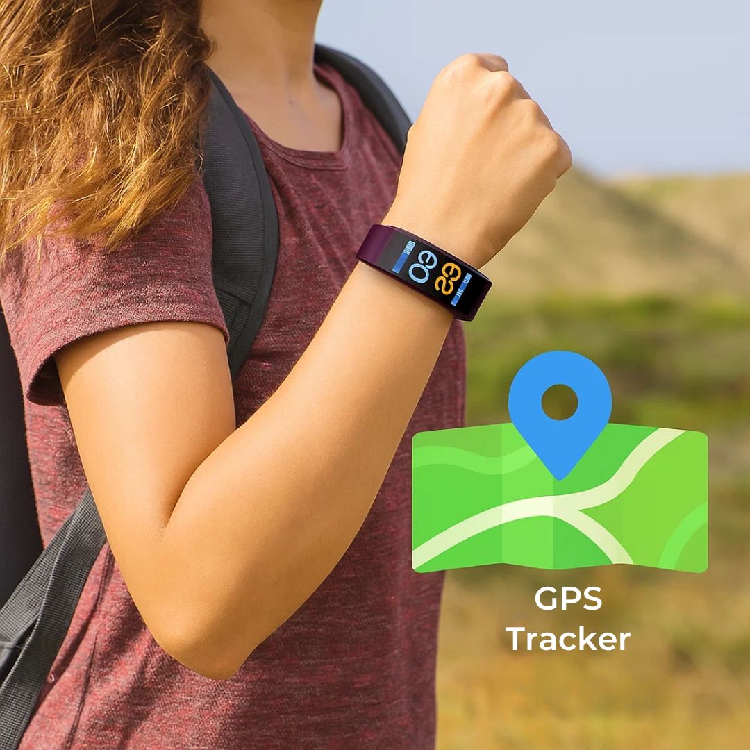 GPS Watch with Emergency Button Real-Time Location Heart Rate Monitor Splashproof Large Icon Display Black Blue Green Red | Sansoti