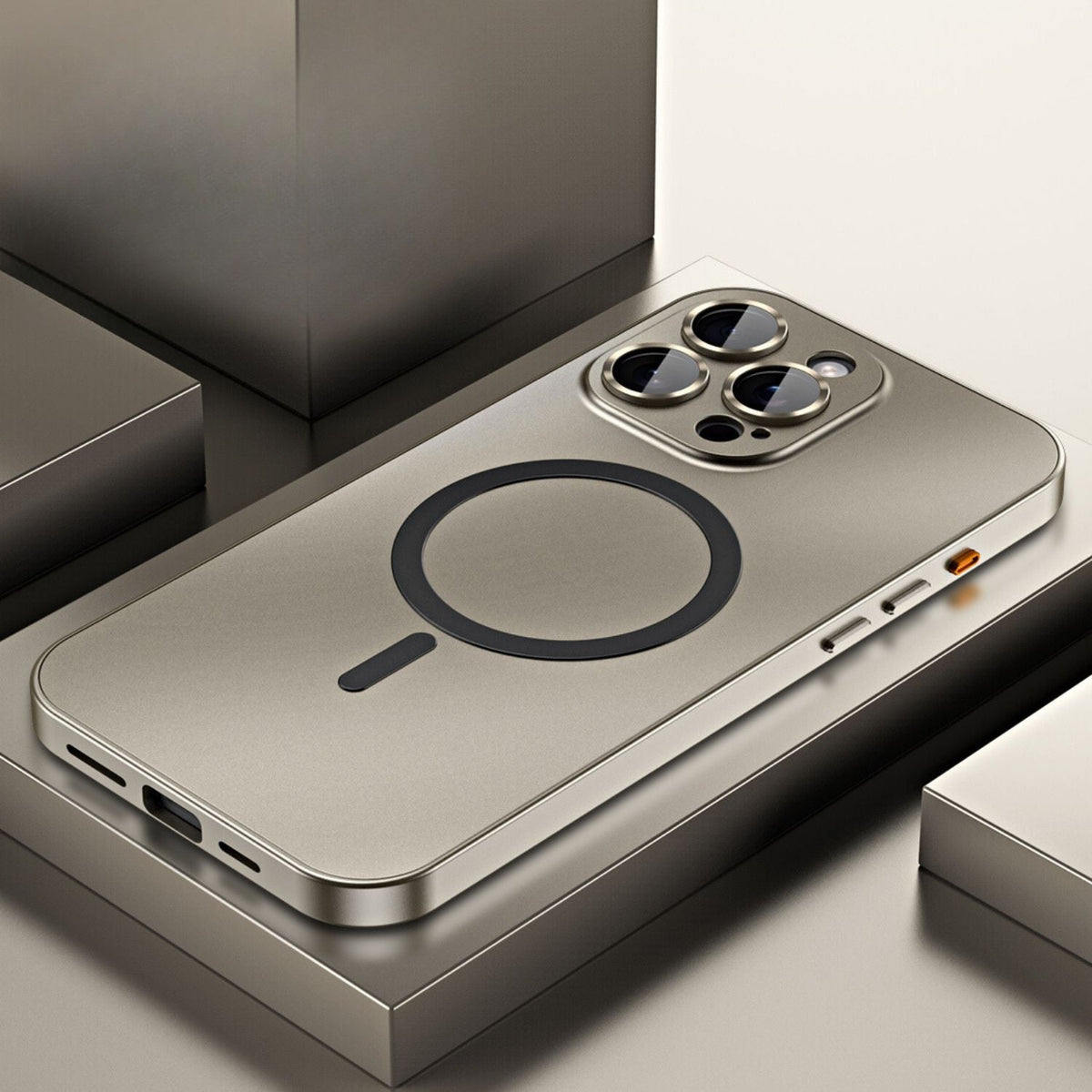 Magnetic Metal Phone Case for iPhone, MagSafe Compatible, Durable Aluminum Protective Case with Stylish Design | Sansoti