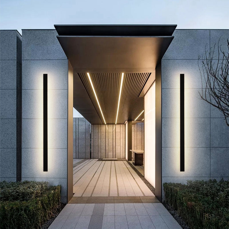 Aplique exterior LED negro de aluminio IP65 30-200cm moderno | Sansoti