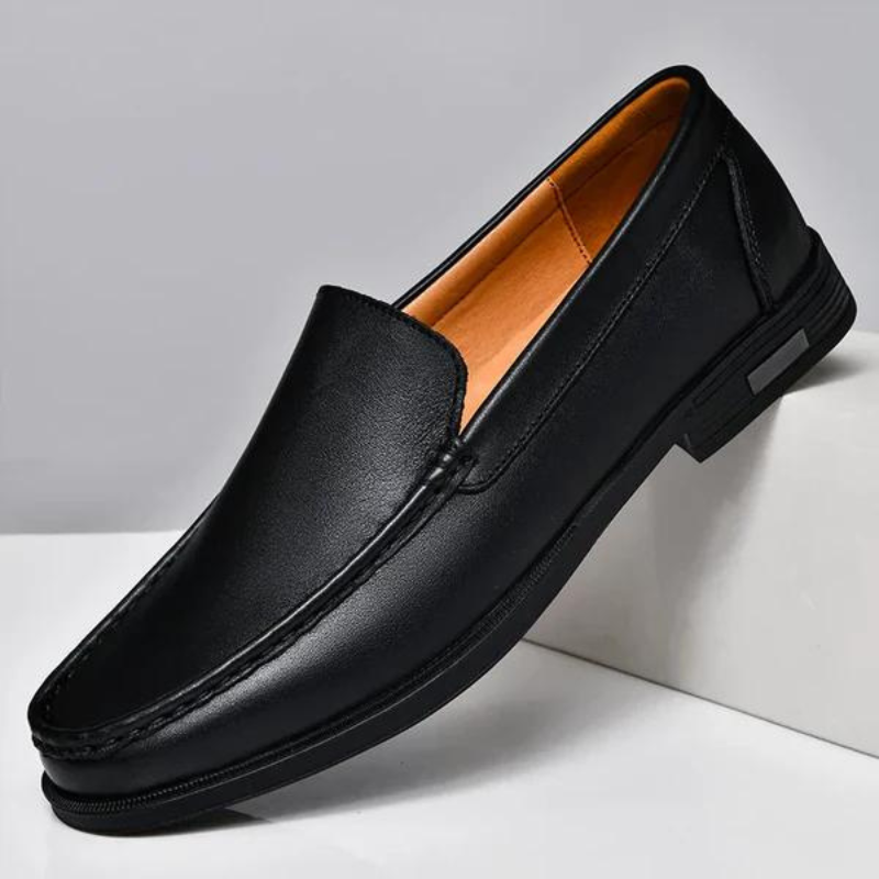 Herren-Loafer aus echtem Leder zum Hineinschlüpfen, Schwarz, Braun, Grau, Blau, klassisch, geschäftlich, leger, elegant und bequem | Sansoti