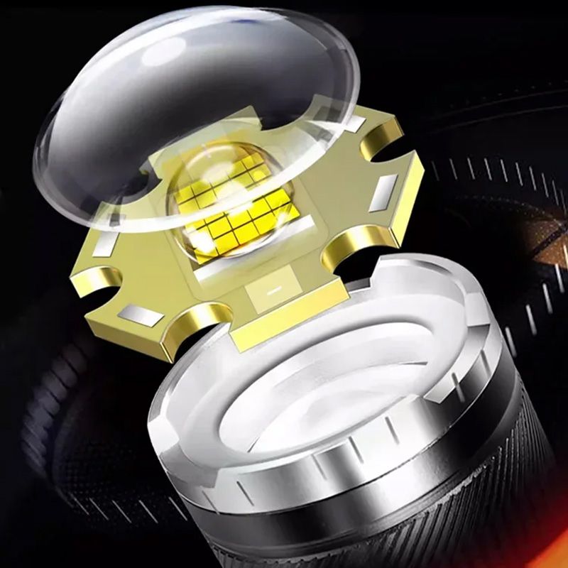 Powerful Rechargeable LED Flashlight 7500 Lumens Waterproof IPX7 USB-C Camping Outdoor Emergency Lighting Tactical | Sansoti