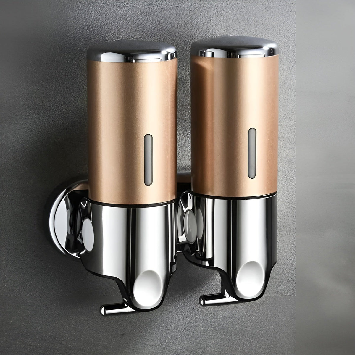 Dispensador de jabón de pared, 500ml, montaje en pared, acero inoxidable, cromado, para baño y cocina, sencillo, doble o triple, jabón líquido | Sansoti