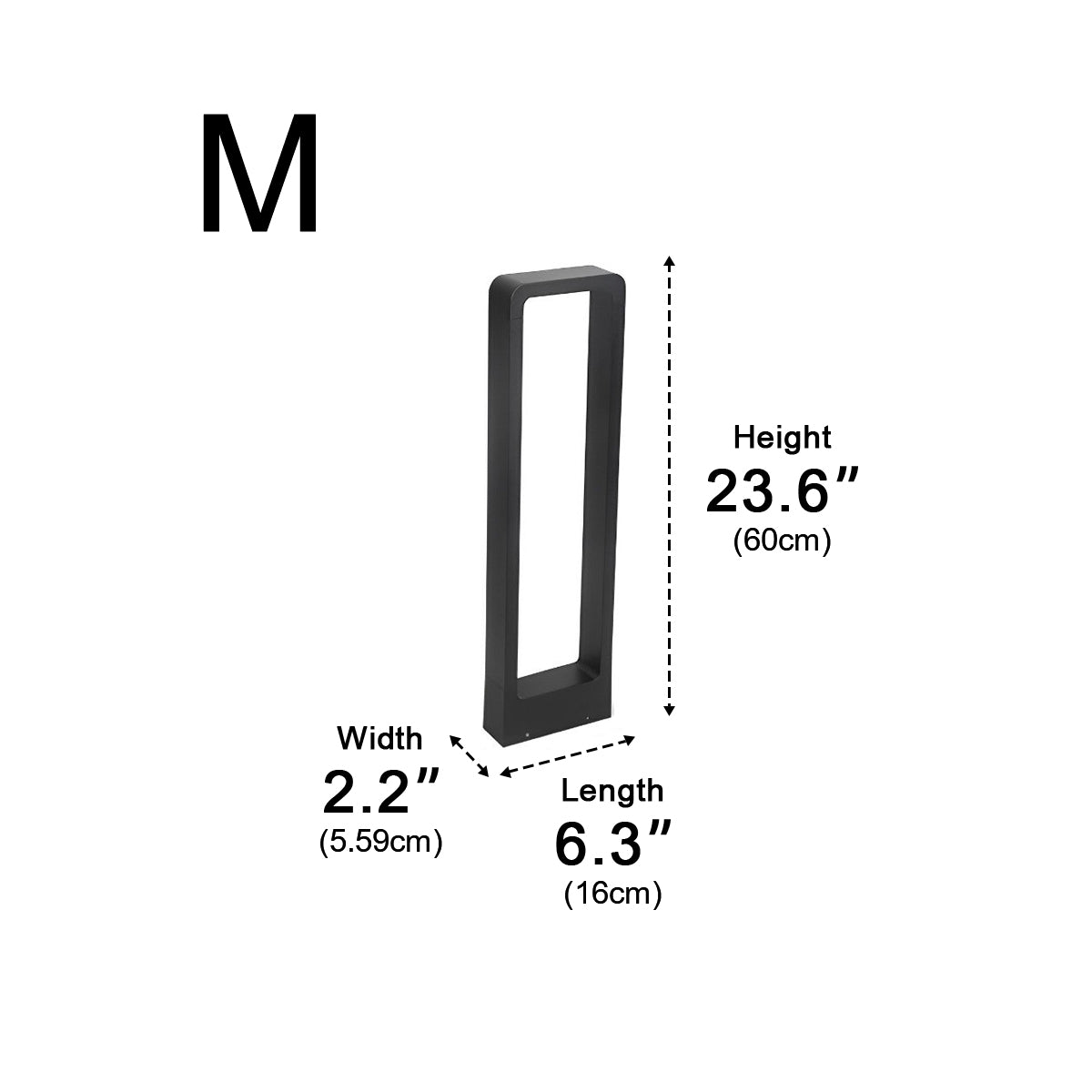 Sockelleuchte LED 10W Schwarz Aluminium Garten Einfahrt Weg IP65 Stehende Außenleuchte Rechteck Warmweiß 3000K Rasenlampe Gartenbeleuchtung | Sansoti