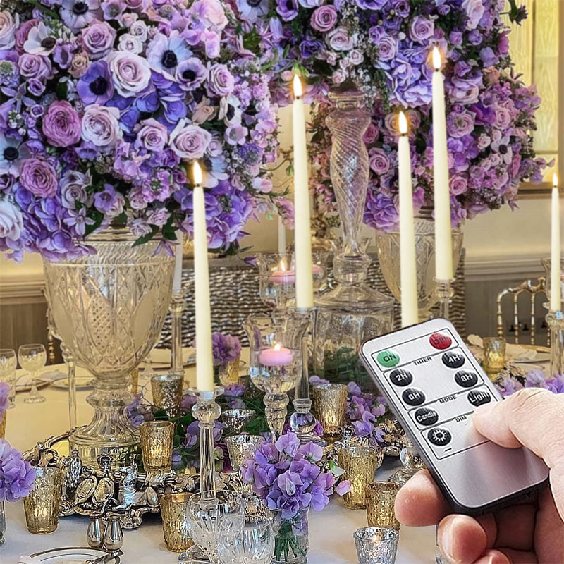 LED Candle Standing Plastic 27.5 cm Dimmable Remote Control Timer Flameless Ambient Lighting Chandelier Table Decoration Battery | Sansoti