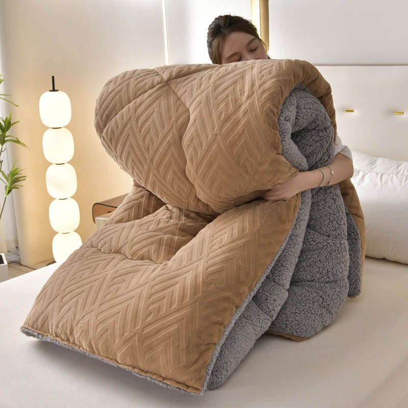 Dicke Sherpa-Winterdecke mit Steppkern – Extra Warm, Weich & Flauschig | Sansoti