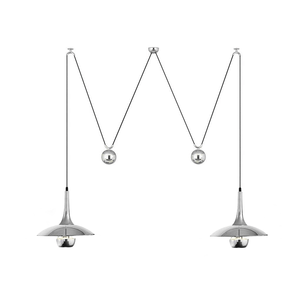 Suspension réglable avec contrepoids — Suspension industrielle en métal chromé ou doré | Sansoti