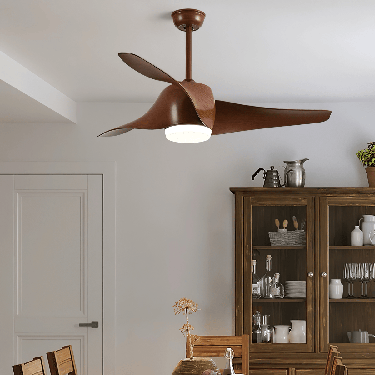 Deckenventilator mit Beleuchtung Umber – Ø132 cm Moderner Ventilator mit LED-Lampe | Sansoti